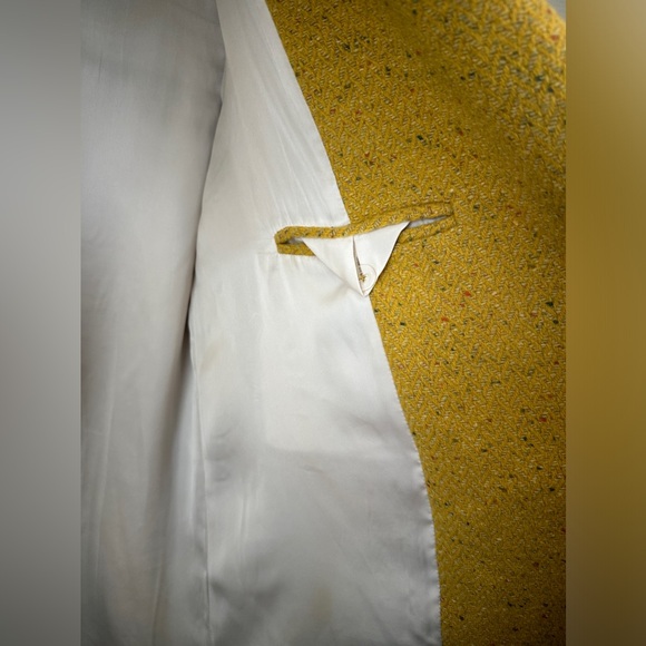 Free People Peacoat Wool Tweed Coat Jacket Size Small Yellow Mustard Fall Warm - Picture 4 of 5